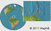 Satellite Location Map of Grenadines