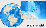 Shaded Relief Location Map of Grenadines
