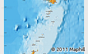 Shaded Relief Map of Grenadines, political outside