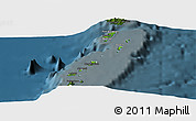 Physical Panoramic Map of Grenadines, darken