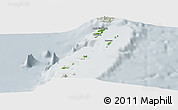 Physical Panoramic Map of Grenadines, lighten, semi-desaturated