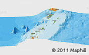 Physical Panoramic Map of Grenadines, political outside