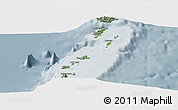 Physical Panoramic Map of Grenadines, semi-desaturated