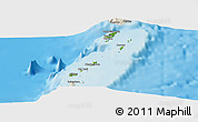 Physical Panoramic Map of Grenadines, shaded relief outside