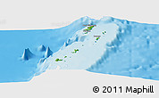 Physical Panoramic Map of Grenadines, single color outside