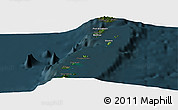 Satellite Panoramic Map of Grenadines, darken