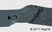 Satellite Panoramic Map of Grenadines, darken, semi-desaturated