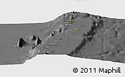 Satellite Panoramic Map of Grenadines, desaturated