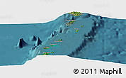 Satellite Panoramic Map of Grenadines