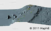 Satellite Panoramic Map of Grenadines, semi-desaturated