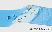 Satellite Panoramic Map of Grenadines, shaded relief outside