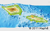 Physical 3D Map of Samoa, political outside