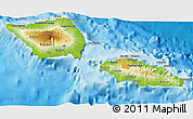 Physical 3D Map of Samoa, political shades outside