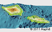 Physical 3D Map of Samoa, satellite outside