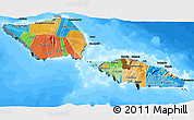 Political 3D Map of Samoa, darken, land only