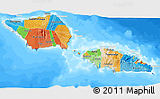 Political 3D Map of Samoa, lighten, land only