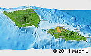 Satellite 3D Map of Samoa, political shades outside