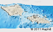 Shaded Relief 3D Map of Samoa, darken, land only