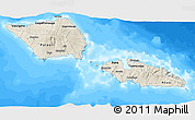 Shaded Relief 3D Map of Samoa, single color outside, bathymetry sea
