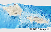 Shaded Relief 3D Map of Samoa, single color outside, bathymetry sea, shaded relief sea