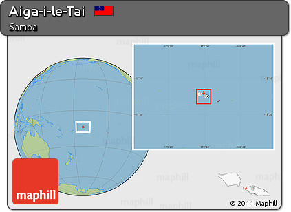 Savanna Style Location Map of Aiga-i-le-Tai, highlighted country