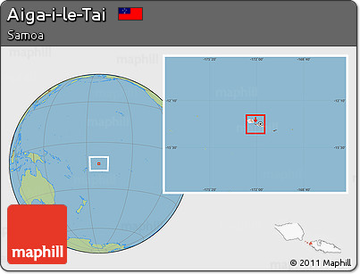 Savanna Style Location Map of Aiga-i-le-Tai, highlighted country