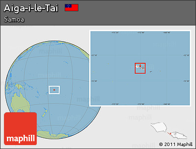 Savanna Style Location Map of Aiga-i-le-Tai, highlighted country