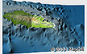 Physical 3D Map of Atua, darken