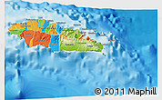 Physical 3D Map of Atua, political outside