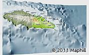 Physical 3D Map of Atua, semi-desaturated