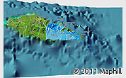 Political Shades 3D Map of Atua, satellite outside