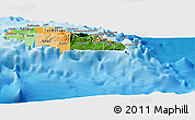 Satellite Panoramic Map of Atua, political shades outside