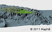 Satellite Panoramic Map of Atua, semi-desaturated