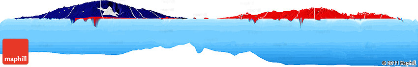 Flag Horizon Map of Samoa, single color outside, bathymetry sea