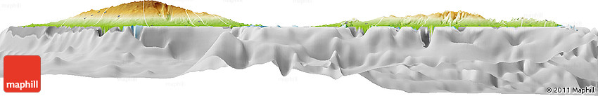 Physical Horizon Map of Samoa, lighten, desaturated