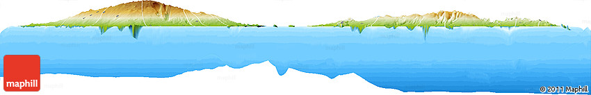 Physical Horizon Map of Samoa, single color outside, bathymetry sea