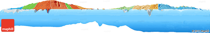 Political Horizon Map of Samoa, lighten, land only