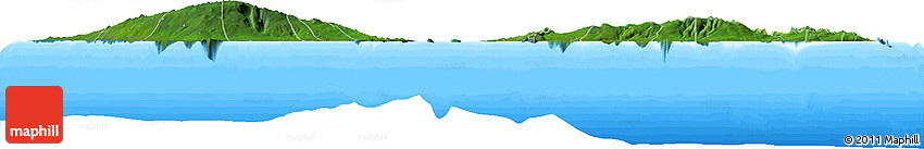 Satellite Horizon Map of Samoa, single color outside, bathymetry sea