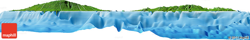 Satellite Horizon Map of Samoa, single color outside, bathymetry sea, shaded relief sea