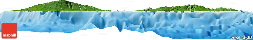 Satellite Horizon Map of Samoa, single color outside, shaded relief sea