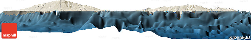 Shaded Relief Horizon Map of Samoa, darken