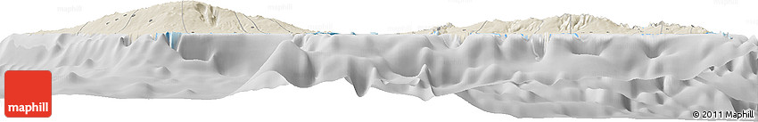 Shaded Relief Horizon Map of Samoa, lighten, desaturated