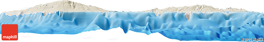 Shaded Relief Horizon Map of Samoa, lighten, land only