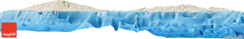 Shaded Relief Horizon Map of Samoa, political outside