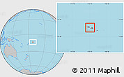 Gray Location Map of Samoa, hill shading inside