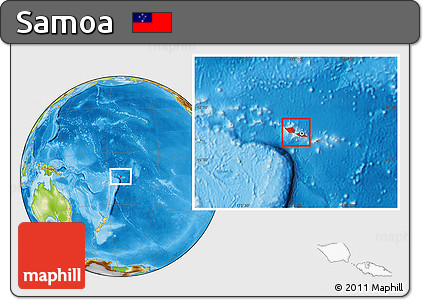 Physical Location Map of Samoa