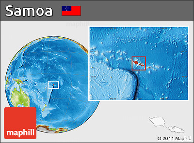 Physical Location Map of Samoa