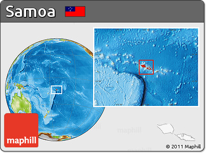 Physical Location Map of Samoa