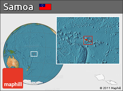 Satellite Location Map of Samoa