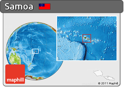 Satellite Location Map of Samoa, physical outside